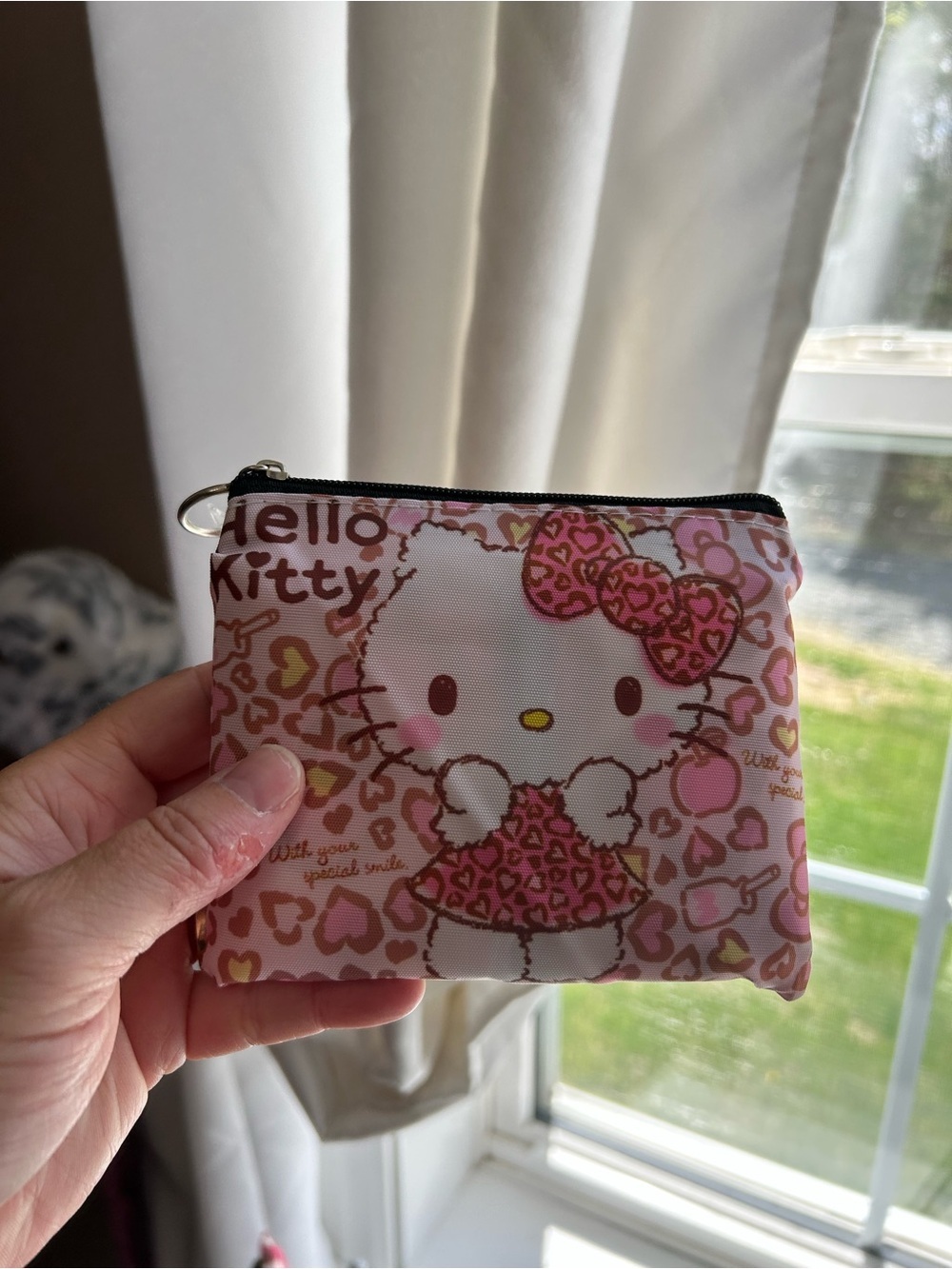 5/$25 Hello Kitty Pink Leopard Heart Coin Pouch TOTE BAG
